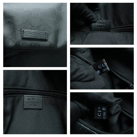 100% Authentic GUCCI Black Cloth Backpack 874-101724 - Picture 10 of 11